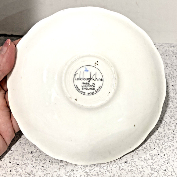 Colclough England Bone China Footed Tea Cup & Saucer Set Pale Blue & Floral - Picture 9 of 9